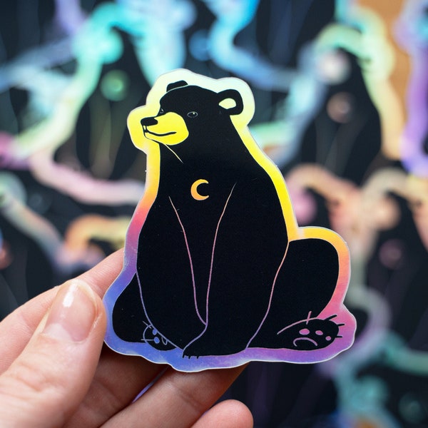 cute bear holographic sticker