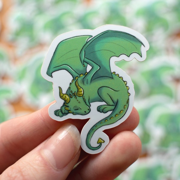 cute tiny dragon vinyl sticker