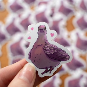 joli autocollant en vinyle pigeon rose
