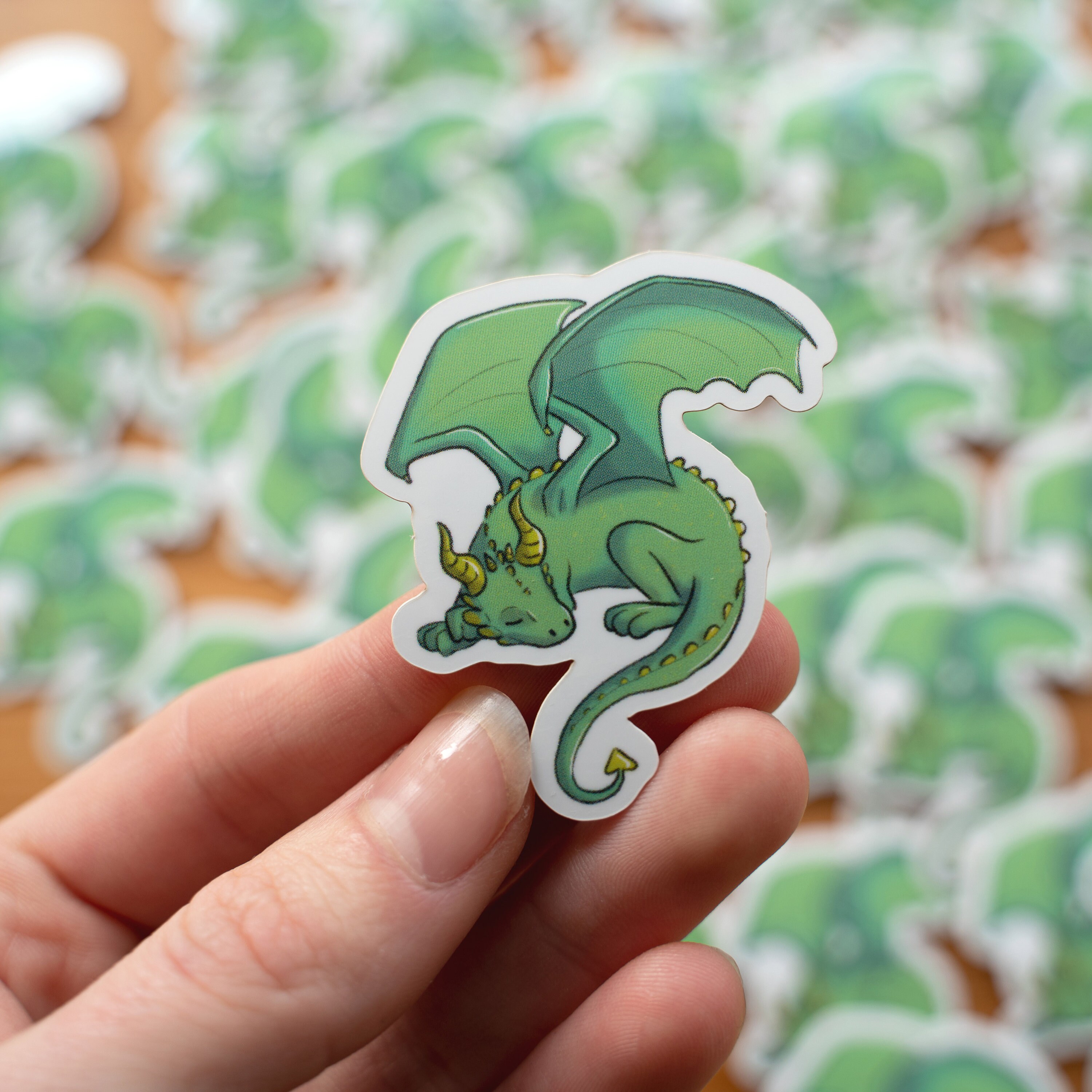 Cute tiny dragon vinyl sticker | Etsy