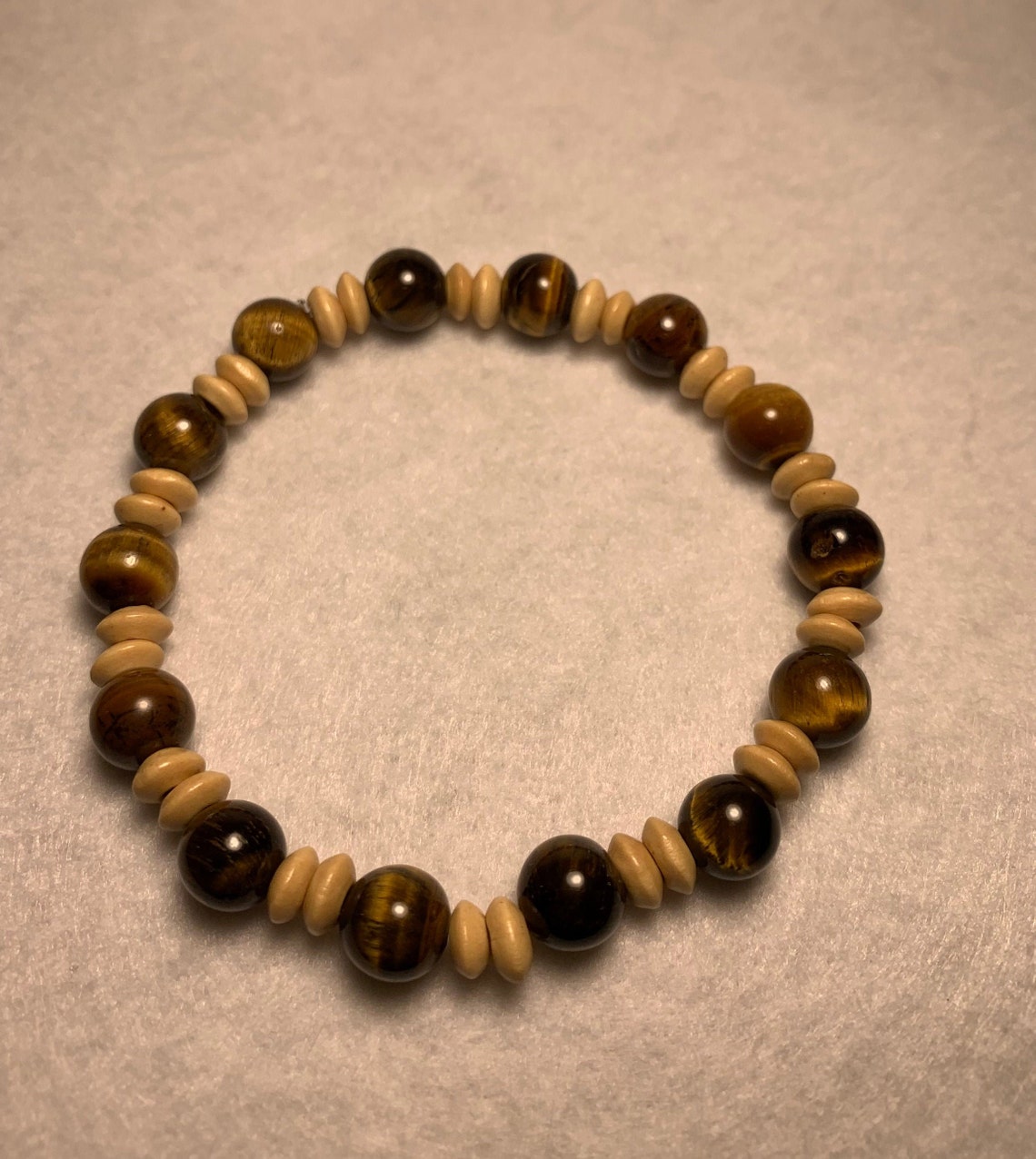 Tiger Eye Wood 8mm Bracelet Etsy UK