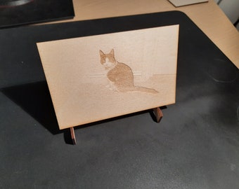 Photo Engraving on 3mm poplar plywood optional photo stand