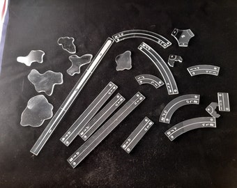 X-Wing Miniatures Starwars Templates. Clear 3mm Acrylic