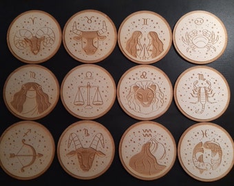 Zodiac Coasters in 3mm poplar plywood