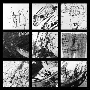 Study in black and white - abstract painting in black and white