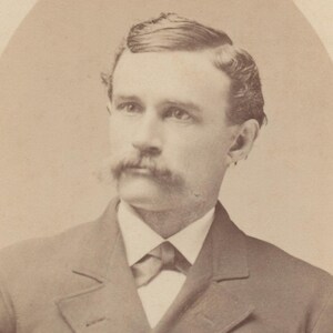 Original Carte de Visite Stylish Man with Mustache – Photographer T.C. Haynes – St. Johnsbury, VT – Vintage 19th Century Photo