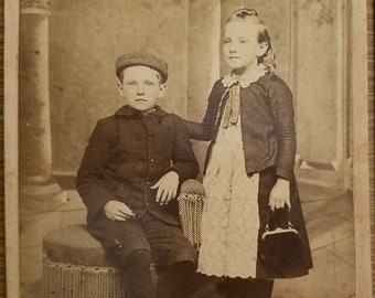 charming vintage photo of two children