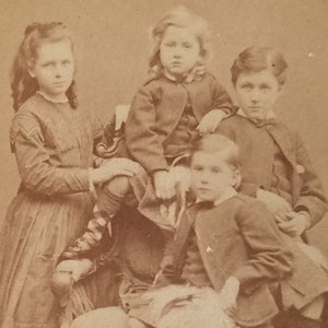 an original cdv four children great pose