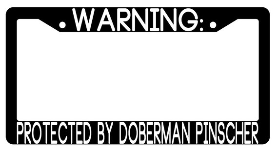doberman license plate frame