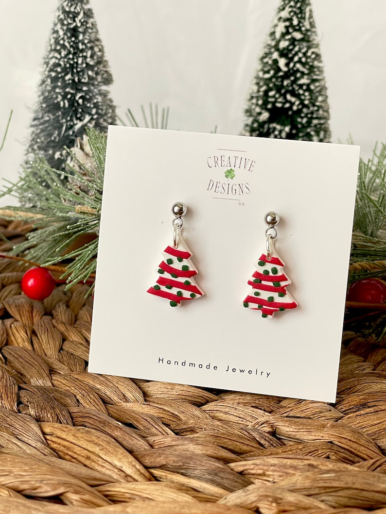 Little Debbie Christmas Tree Cake Earrings Handmade Etsy UK