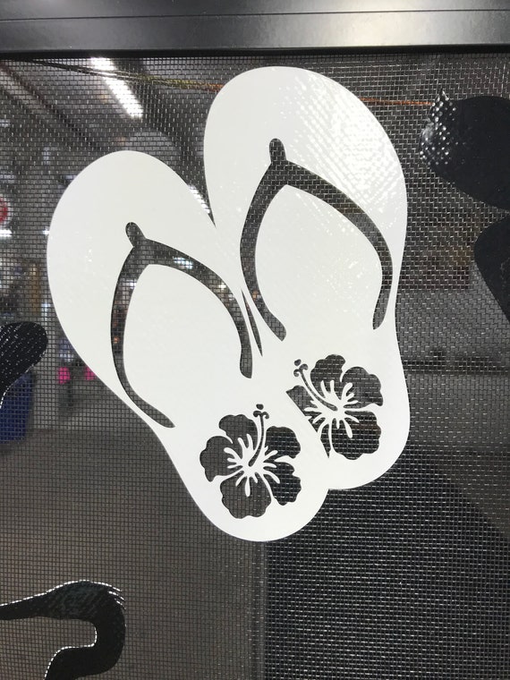 Retractable Screen Door Decals Flip Flops Retractable Screen Etsy