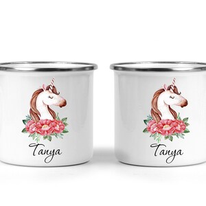 Personalised hot chocolate mug 12oz | camping gift | birthday gift | Easter gift | Christmas mug | personalised enamel mug | unicorn gift