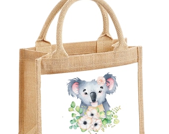 Personalized Koala Jute Bag | Custom Name Gift Bag