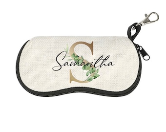 Personalized Linen Glasses Case: Protective Sunglasses Pouch