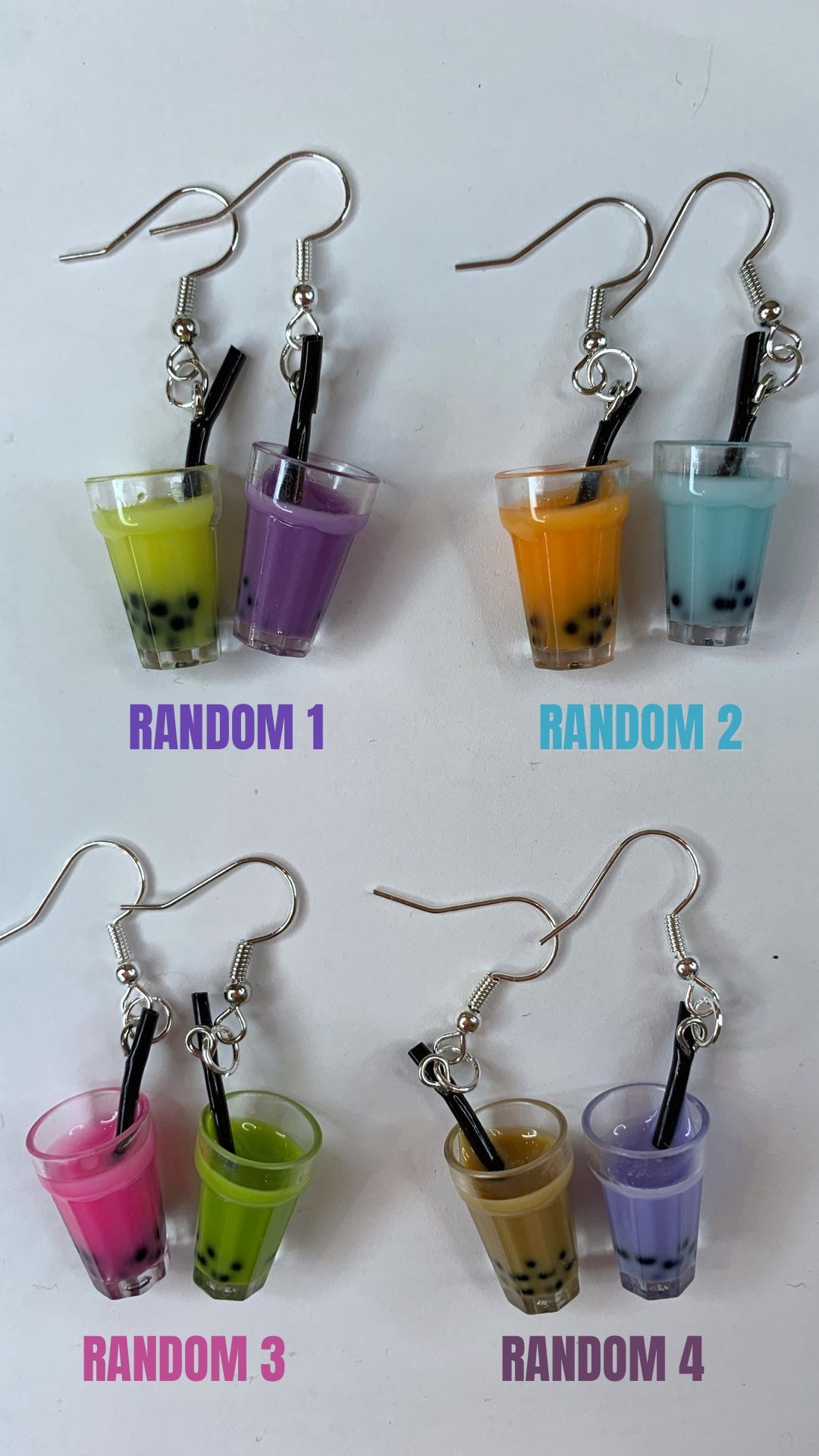 Mismatched boba earrings silver Etsy