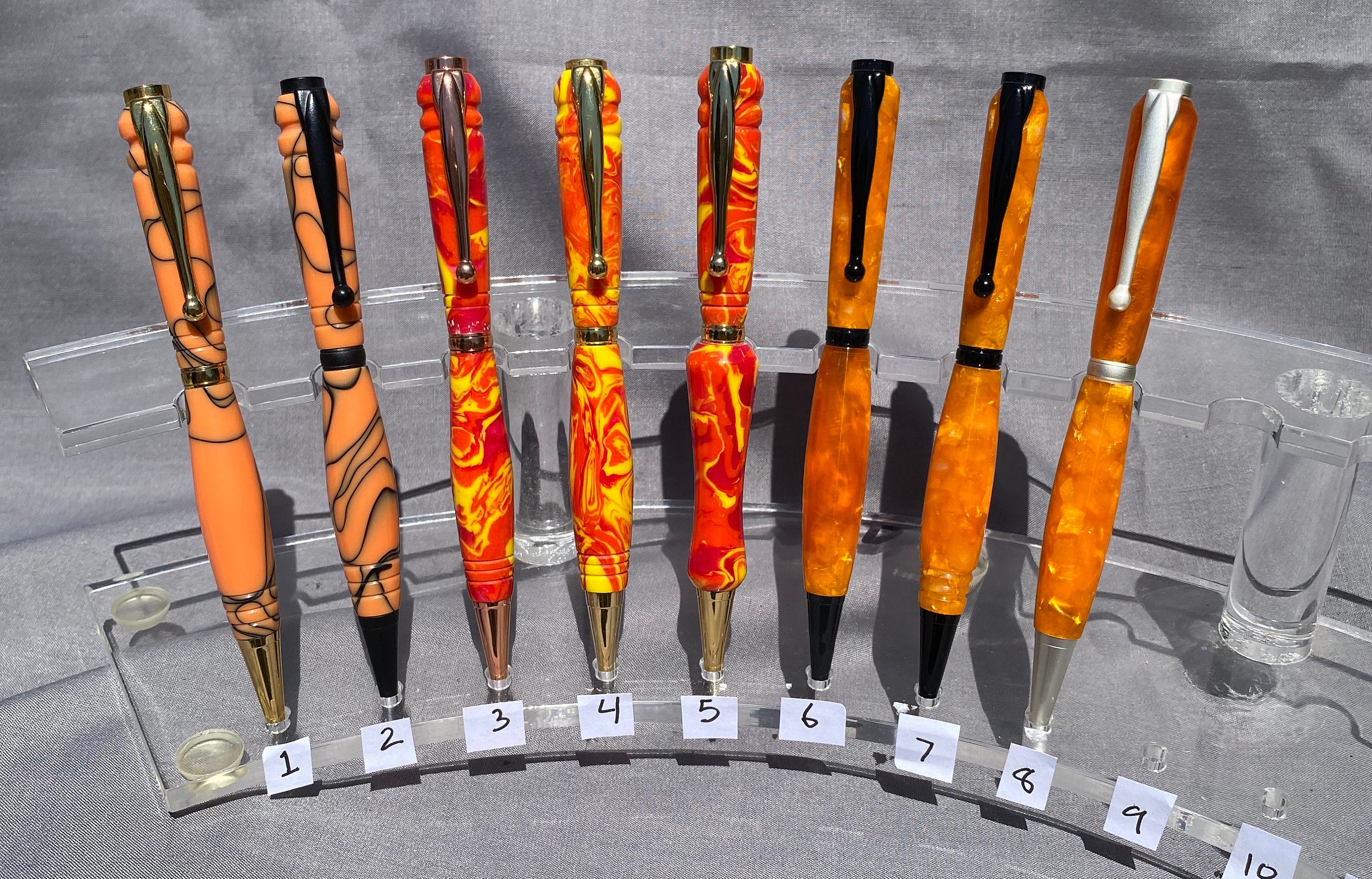Orange Acrylic Pens Etsy