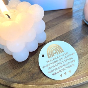 Handgefertigte Babyparty Geschenkanhänger: Kerzenbeleuchtung Geschenkanhänger