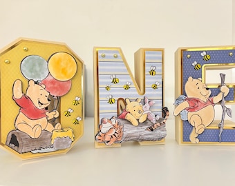 Winnie the Pooh 3D Letters: Party Decorations, Cake Topper