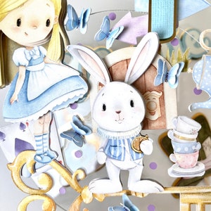 Alice nel Paese delle Meraviglie Cake Topper, Alice nel Paese delle Meraviglie Decorazioni per Feste, Compleanno di Alice nel Paese delle Meraviglie, Alice nel Paese delle Meraviglie Centrotavola immagine 6