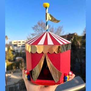 Personalized Circus Cake Topper: Handmade Birthday Party Decoration