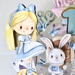 Alice nel Paese delle Meraviglie Cake Topper, Alice nel Paese delle Meraviglie Decorazioni per Feste, Compleanno di Alice nel Paese delle Meraviglie, Alice nel Paese delle Meraviglie Centrotavola immagine 5