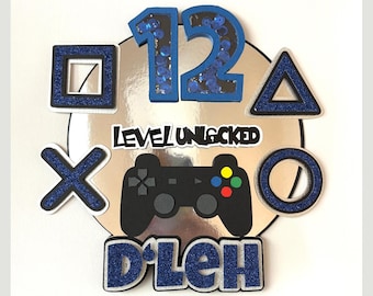 Handmade Gamer Cake Topper: Video Game Birthday Party Decoration