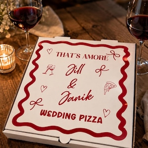 Personalisierbare Hochzeits-Pizza-Geschenkbox: Das ist Amore Engagement Decor