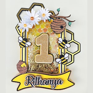 Handmade Honey Bee Cake Topper: Birthday Party Decoration