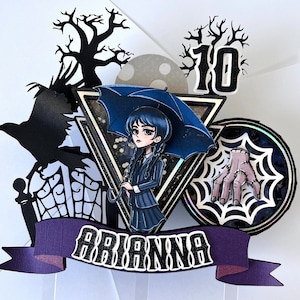 Wednesday Addams Cake Topper, Wednesday Addams Party Decorations, Wednesday Addams Birthday, Wednesday Centerpiece, Wednesday Party Supplies
