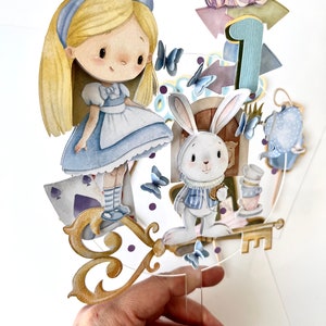 Alice nel Paese delle Meraviglie Cake Topper, Alice nel Paese delle Meraviglie Decorazioni per Feste, Compleanno di Alice nel Paese delle Meraviglie, Alice nel Paese delle Meraviglie Centrotavola immagine 2