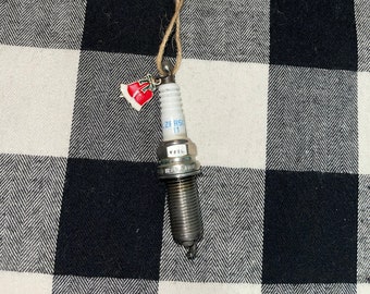 Spark Plug ornament with bells charm