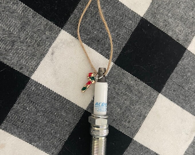 Spark Plug Ornament With Candy Cane Etsy
