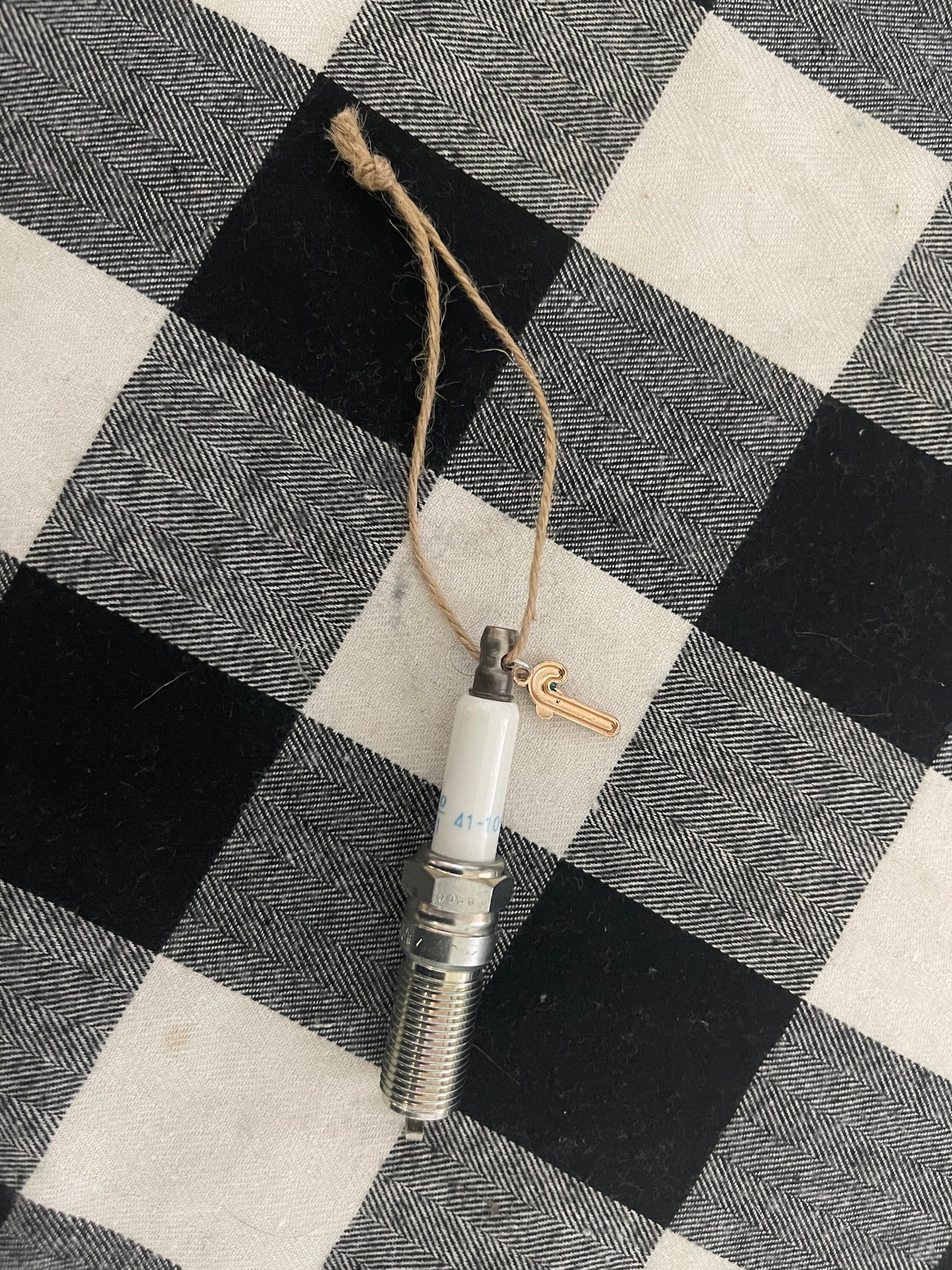 Spark Plug Ornament With Candy Cane Etsy