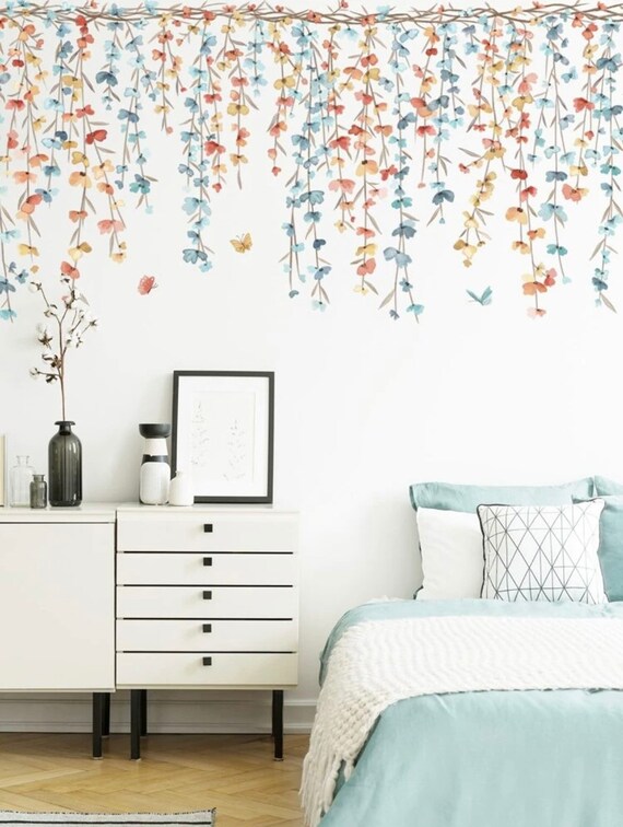 Home & Living Home Décor Floral Vine Hanging Wall Decal Sticker etna.com.pe