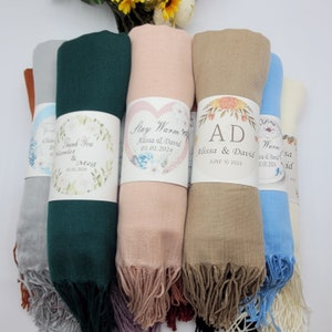 Pashmina Shawls in Various Colors, Pashminas in Bulk ,Pashmina Scarf, Bridesmaid Shawl, Wedding Favors for Guests,Bridal Shower Favor