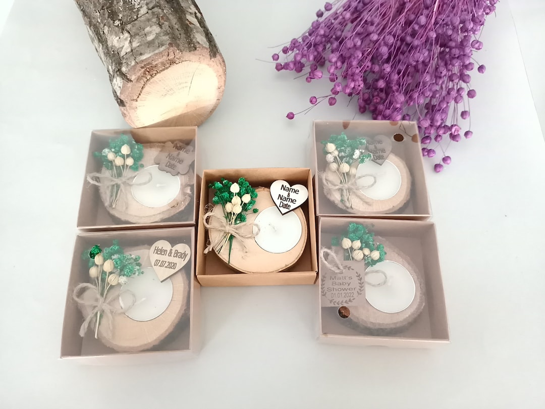 40 Pcs Personalized Wedding Candle Favors for Guests in Bulk ...