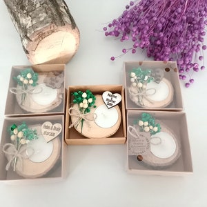 40 Pcs Personalized Wedding Candle Favors for Guests in Bulk • Christmas Wedding • Bridal Shower Favors • Party Favors • Winter Wedding Gift