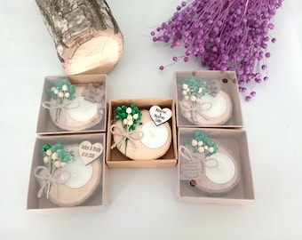 40 Pcs Personalized Wedding Candle Favors for Guests in Bulk • Christmas Wedding • Bridal Shower Favors • Party Favors • Winter Wedding Gift