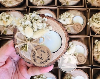 50 pcs Personalized Candle Wedding Favor • Wedding Favors for Guests in Bulk • Wedding Gifts for Guests •Rustic Wedding Favors •Party Favors