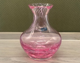 Vintage Pink/Lilac Caithness Glass Vase, Scottish Art Glass Vase, Flower Posy Vase Vintage