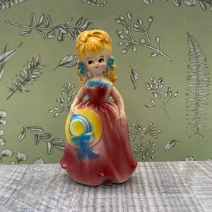 Figuras de porcelana extranjeras vintage, niña/muñeca alemana, años 50 y 60, firmada, extranjera, kitsch.