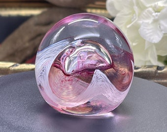 Vintage Caithness Moon Crystal Glass Paperweight - Elegant Home Decor Accent