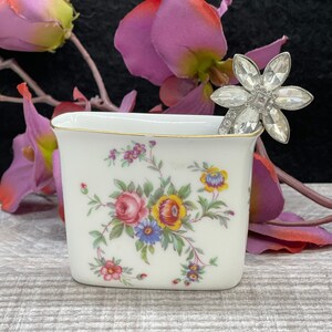 Porte-cure-dents Minton Marlow Design Bone China Fabriqué en Angleterre Porcelaine Motif Fleurs Fleurs