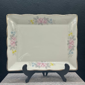 Vintage Weatherby Gift Ware Floral Rectangular Plate