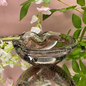 Murano sommerso green and amethyst art glass bullicante bowl 60s, Murano Bowl