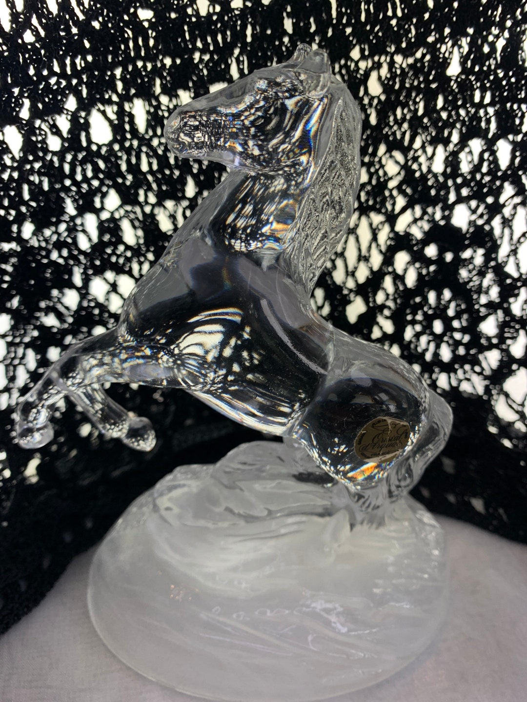 Crystal Horse Statue Rearing Horse Sculpture Crystal Etsy UK