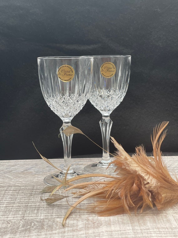 Cristal De France 24% Lead Crystal Small Wine Glasses 