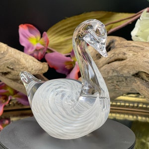 Handcrafted Vintage Art Glass Bird Paperweight -Artisan Glass Figurine for Bird Lovers - Home Décor Gift
