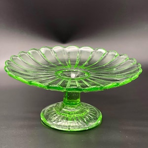 Vintage colored glass cake stand - Etsy 日本