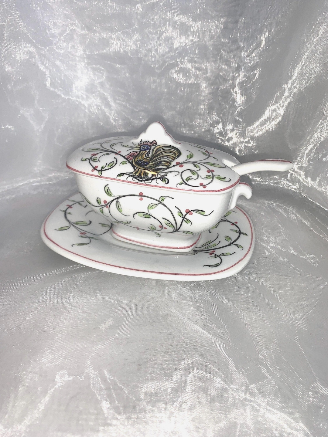 ANFORA AGUEDA Plato para mostaza cubierto de porcelana portuguesa